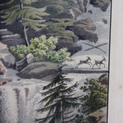 Gabriel Lory fils, La Chute de l'Aar à la Handeck - Aquatinte aquarellée, 1822