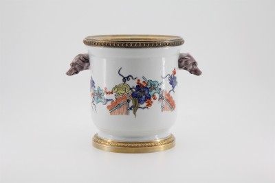 Seau à rafraîchir en porcelaine montée - Samson et Risler & Carré, vers 1900