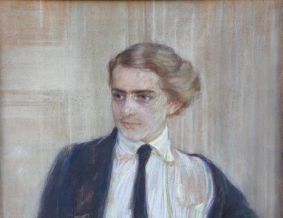 Frieda MENSHAUSEN-LABRIOLA (1861-1939) - Portrait de femme, grand pastel, vers 1920