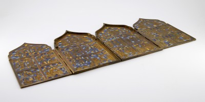Tétraptyque de voyage, en bronze émaillé - Russie, XIXe siècle