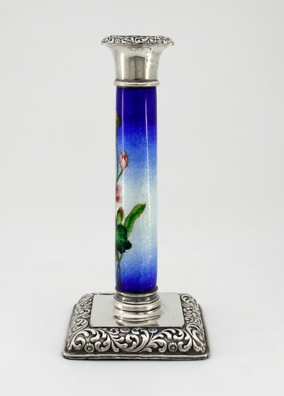 Bougeoir en argent et émail Tsuiki-Jippo - Japon, fin du XIXe