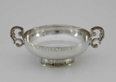 Coupe de mariage patronymique, Morlaix 1726-1733 - Orfèvre Claude Cornen, Sieur du Restigou