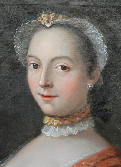 Portrait de jeune femme, XVIIIe - Signé Masson et daté 1758