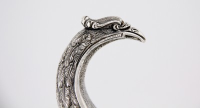 Saucière de style Empire à tête d'aigle - Argent massif, Italie vers 1950
