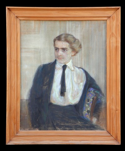 Frieda MENSHAUSEN-LABRIOLA (1861-1939) - Portrait de femme, grand pastel, vers 1920